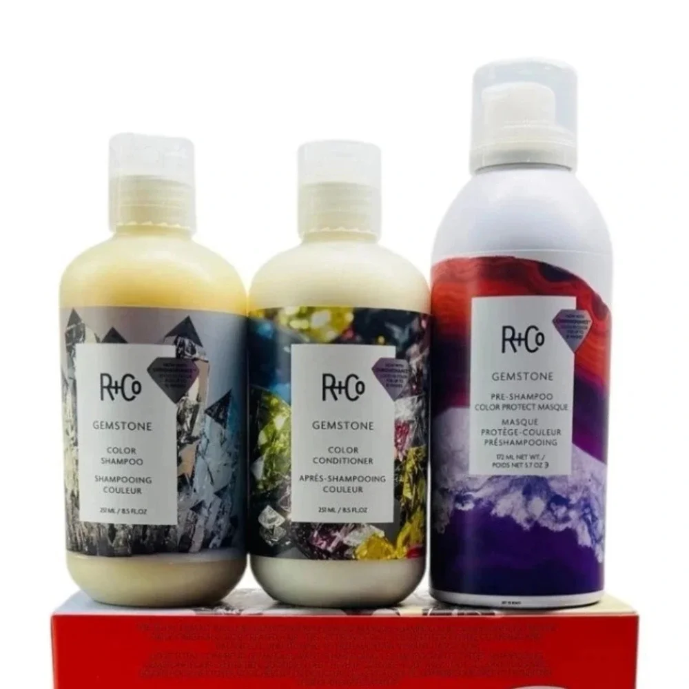 R+Co Gemstone Color Protect Hair Care Set Shampoo Conditioner Masque Bin Deal
